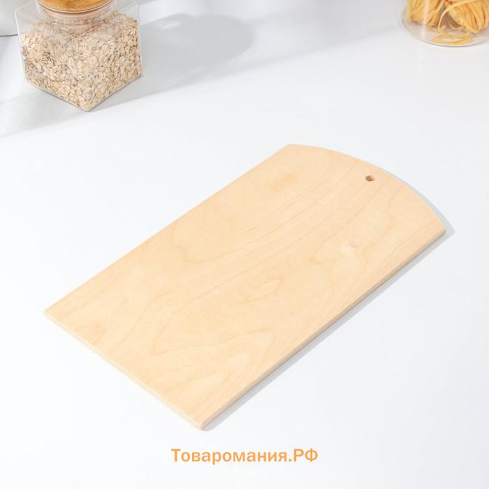 Доска разделочная деревянная с отверстием , 36,5×20×0,9 см, фанера