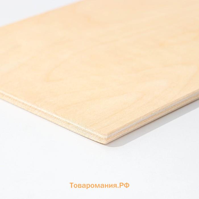 Доска разделочная деревянная с отверстием , 36,5×20×0,9 см, фанера