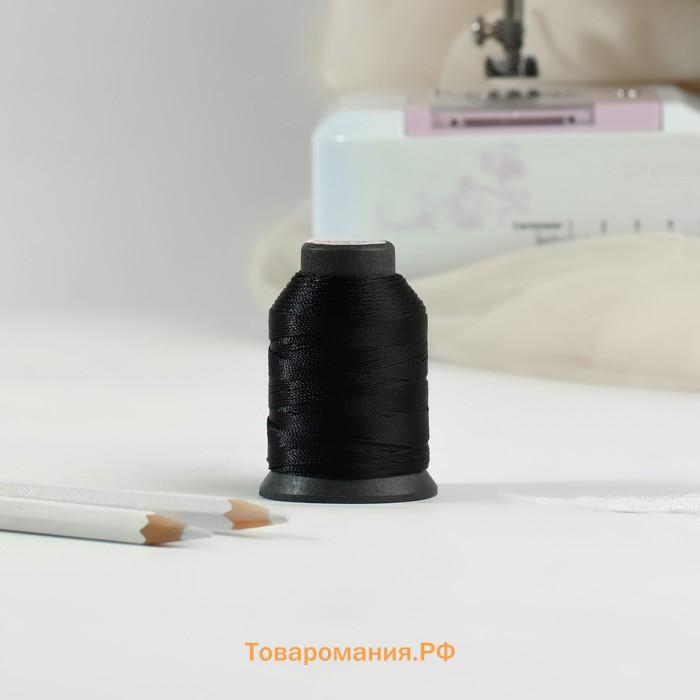 Нитки обувные, 170 Л, 150 м, цвет чёрный