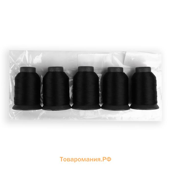 Нитки обувные, 170 Л, 150 м, цвет чёрный