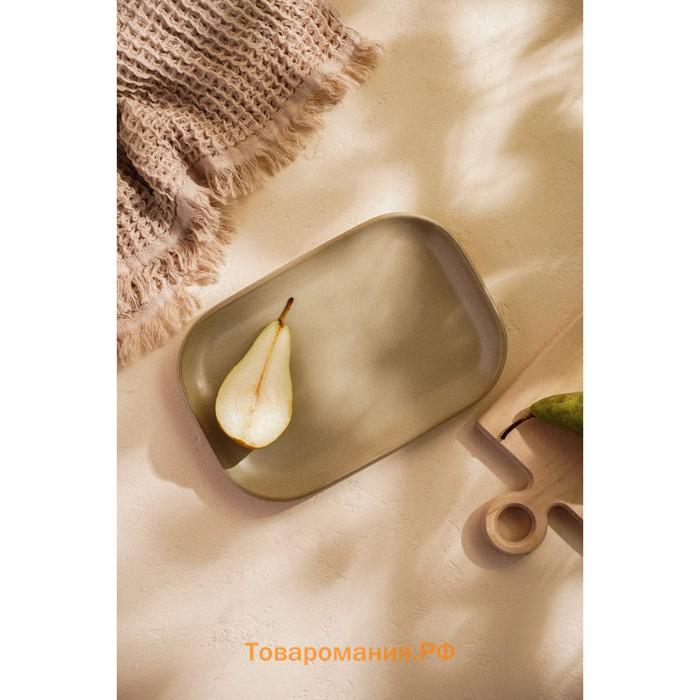 Блюдо фарфоровое SL Home «Песчаный бриз», 29.5×20 см, бежевый