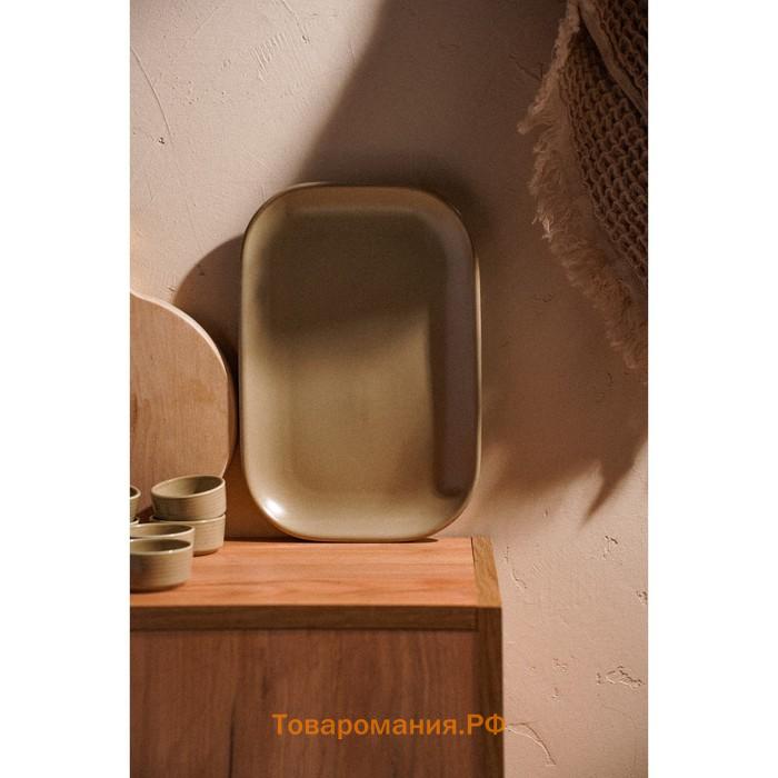 Блюдо фарфоровое SL Home «Песчаный бриз», 29.5×20 см, бежевый