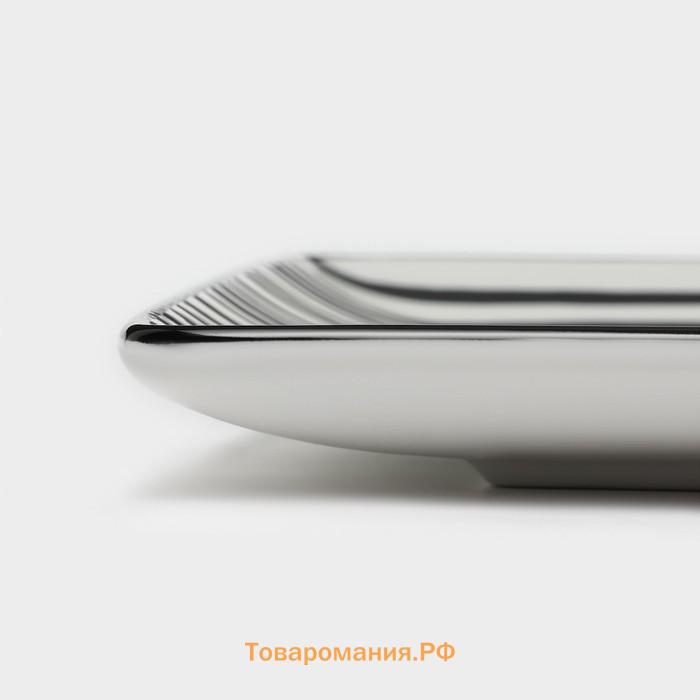 Блюдо Magistro Hypnose, 27×16.5×2 см, прямоугольное, фарфор, белое