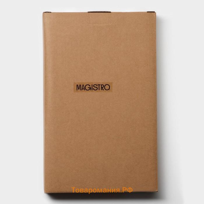 Блюдо Magistro Hypnose, 27×16.5×2 см, прямоугольное, фарфор, белое