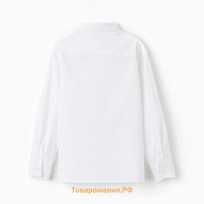 Рубашка для мальчика MINAKU: School Collection, белая, рост 122 см