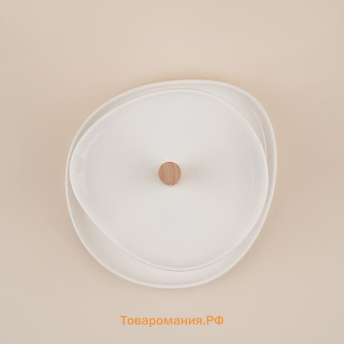 Этажерка - фруктовница круглая SL Home «Тренто», 2 яруса, фарфор, белая