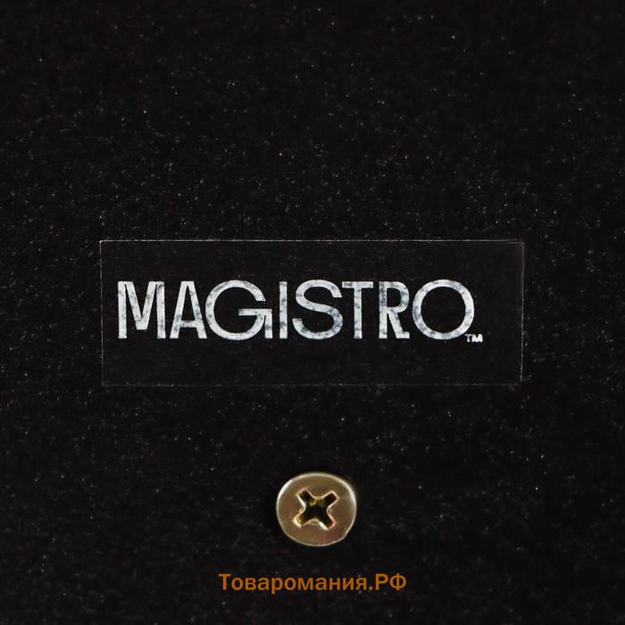 Блюдо 2-х ярусное Magistro «Галактика», 19/27×22 см, фарфор, чёрное
