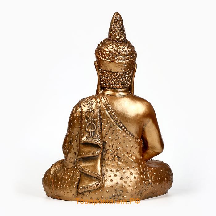 Фигурка гипс «Будда медитация», под бронзу, 35×17×45 см