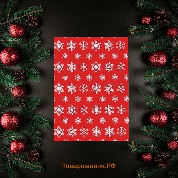 Курьерский пакет с клеевым клапаном новогодний, «Снежинки», 16×22 см