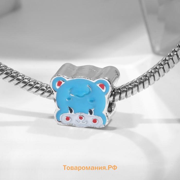 Талисман «Мультяшка» медвежонок, цветной в серебре