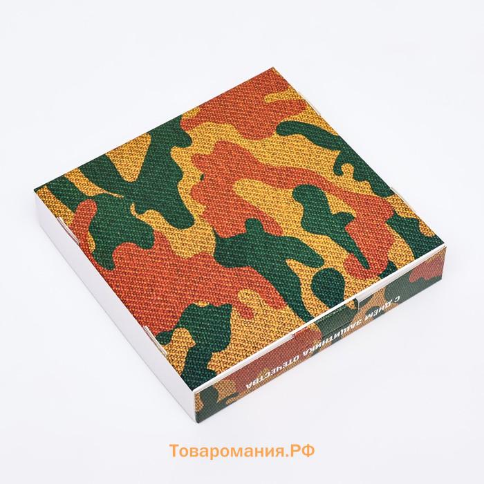 Коробка самосборная, «Камуфляж», 16×16×3 см