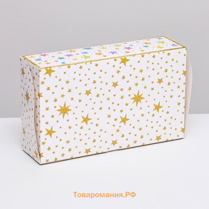 Коробка складная с окном под зефир «Яркая звезда», 25×15×7 см