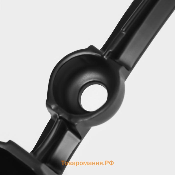 Пресс для чеснока Magistro Alum black, 18.5, с выталкивателем косточек, чёрный