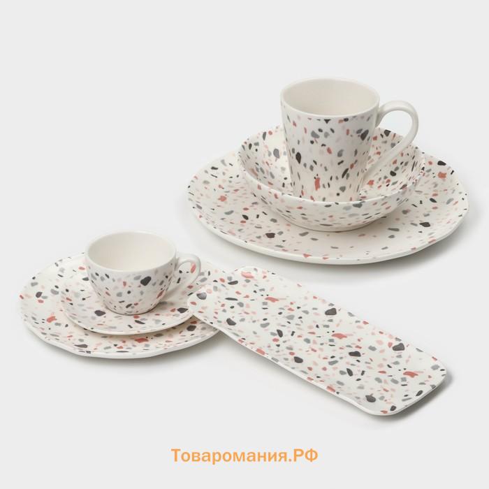 Тарелки Magistro Terazzo, d=27 см, набор 2 шт., фарфор, белые