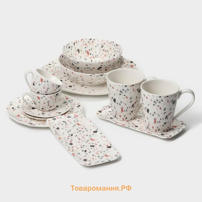 Тарелки Magistro Terazzo, d=27 см, набор 2 шт., фарфор, белые