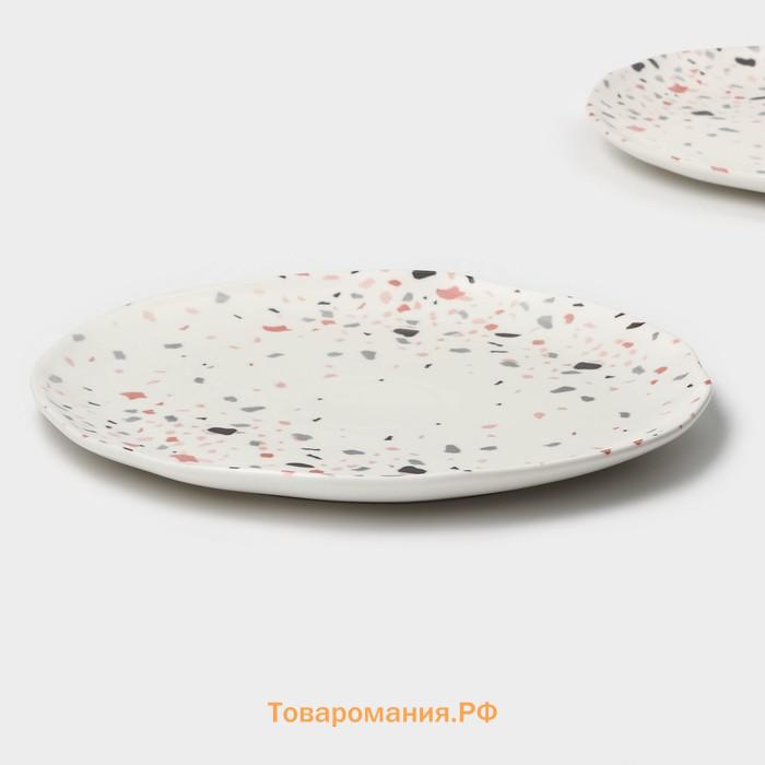 Тарелки Magistro Terazzo, d=27 см, набор 2 шт., фарфор, белые