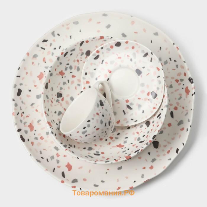 Тарелки Magistro Terazzo, d=27 см, набор 2 шт., фарфор, белые