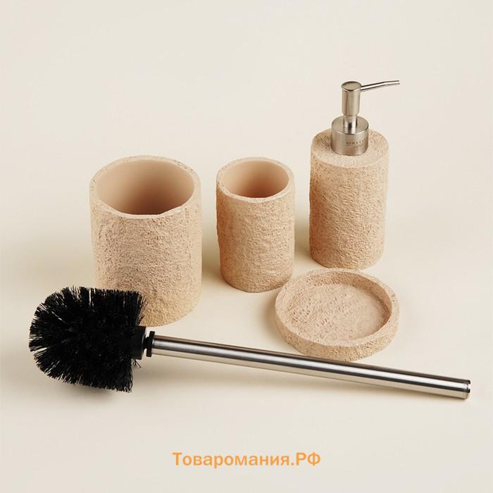 Аксессуары для ванной SL Home, 4 предмета, дозатор, мыльница, стакан, ёрш