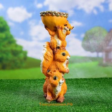 Садовая фигура из полистоуна «Белки с поилкой», 40×22×15 см