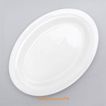 Блюдо овальное c утолщённым краем  White Label, 25.5×17×2 см, фарфор, белое