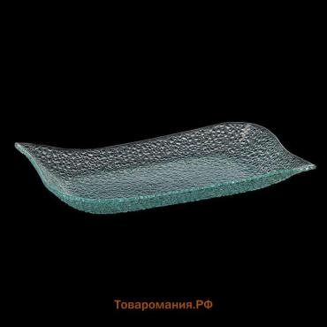 Блюдо сервировочное «Акцент», 24×15 см, прямоугольное, стекло, прозрачное