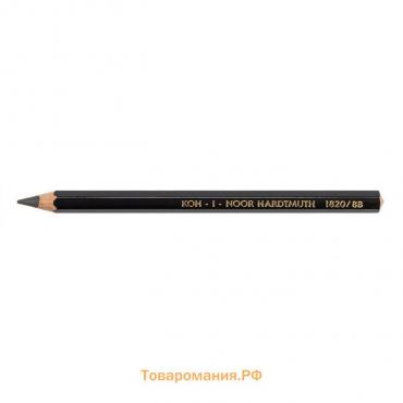 Карандаш утолщенный чернографитный 5.6 мм, Koh-I-Noor Jumbo Black Star 1820 8B, L=175 мм