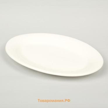 Блюдо  White Label, 30.5×20×3 см, фарфор, овальное, белое