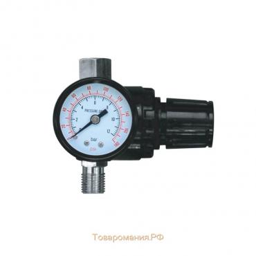 Регулятор давления с манометром "Кратон" 3 01 03 013, Mini Regulator, 1/4", 10 атм