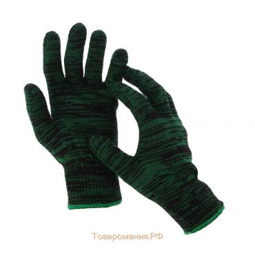 Перчатки рабочие, х/б, вязка 10 класс, 4 нити, размер 9, зелёные, «Двойные»