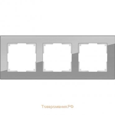 Рамка на 3 поста  WL01-Frame-03, цвет серый, материал стекло