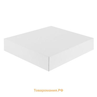 Коробка сборная без печати крышка-дно белая без окна 37×32×7 см