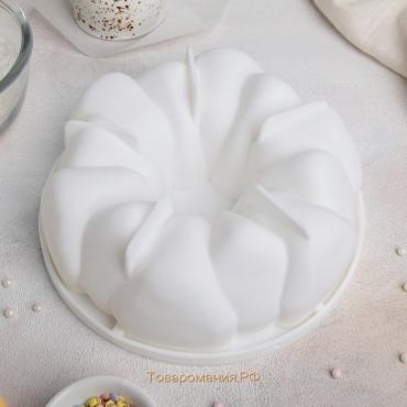 Форма для муссовых десертов и выпечки «Гранатовый браслет», силикон, 19,5×19,5×6,9 см, цвет белый