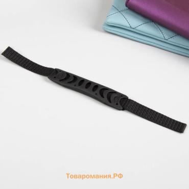 Ручка для сумки плоская, пластик, 12×3 см, на стропе 29 см, чёрная
