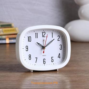 Часы - будильник настольные "Классика", дискретный ход, 12.5 х 10.5 см, АА