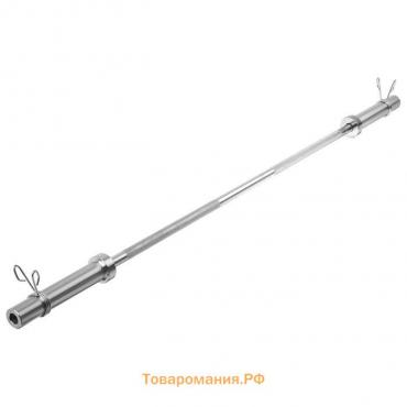 Гриф прямой с замками ONLYTOP, вес 11 кг, 180 см, d=50 мм, до 150 кг