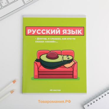 Тетрадь предметная 48 листов, А5, ПЕРСОНАЖИ, со справочными материалами «Русский язык», обложка мелованный картон 230 г внутренний блок в лин...