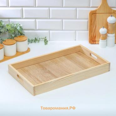 Поднос деревянный для завтрака 50×30 см, ручки вырезы