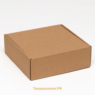Коробка самосборная, крафт, 28 х 27 х 9,5 см