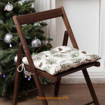 Сидушка на стул  Christmas tree 42х42см, 100% хлопок, саржа 190 г/м2