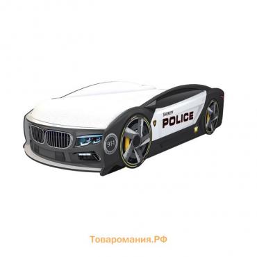 Кровать машинка Police «Манго-Б», цвет чёрный