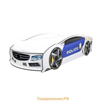 Кровать машинка Police «Манго-М», цвет белый