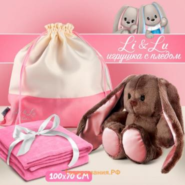 Мягкая игрушка «Зайчик Lu», с пледом, 25 см